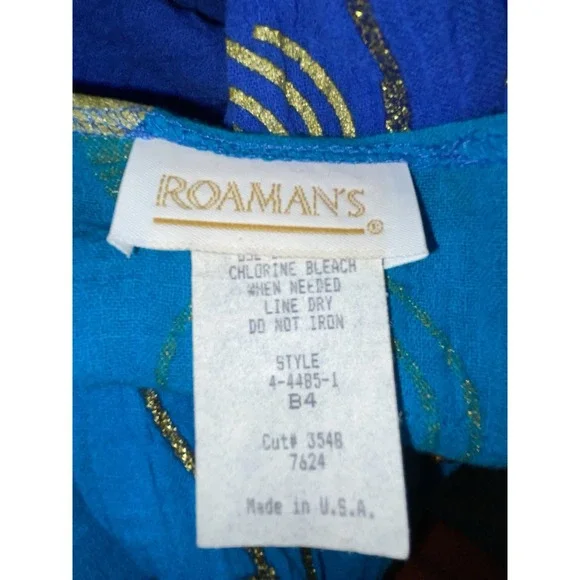 NOS‎ Roaman's Women's Size B4 18W-24W Color Block Dress Mumu Midi Tunic Glitter - Picture 9 of 12